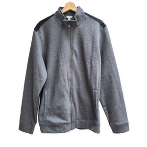 Calvin Klein Zipper Front Cotton Blend Sweatshirt Jacket, Size Large